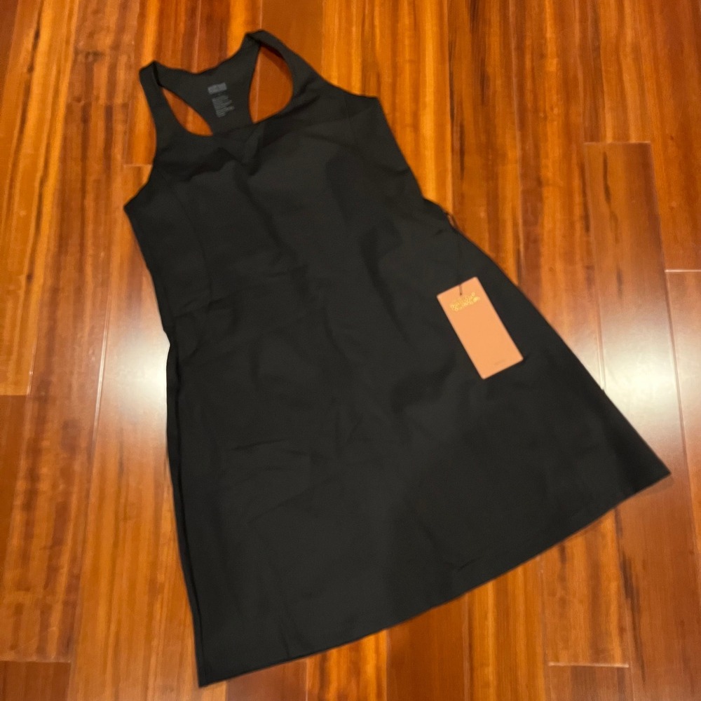 Girlfriend Collective Athletic Dress Black Inner Shorts One Piece Active New L
